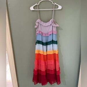 Storia Blue Tiered Maxi Skirt A-
Line Cocktail dress size small festive
